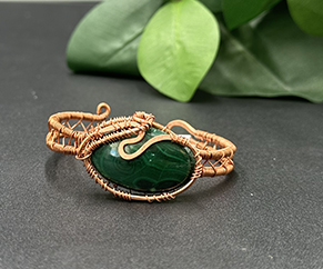 TwistedRoseMetal - Stone Copper Cuffs