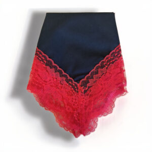 Joyce Hankies & Designs - Black with Red lace trim