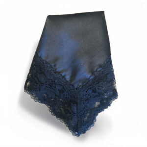 Joyce Hankies & Designs - Satin Black with black lace
