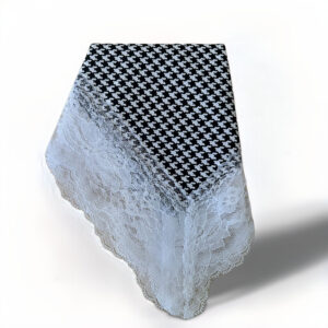 Joyce Hankies & Designs - Houndstooth with white lace