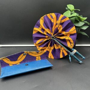 Vessels of Paut Neteru - African Fan  - Medium Sized - Yellow Purple