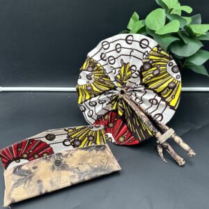 Vessels of Paut Neteru - African Fan  - Medium Sized - Yellow White