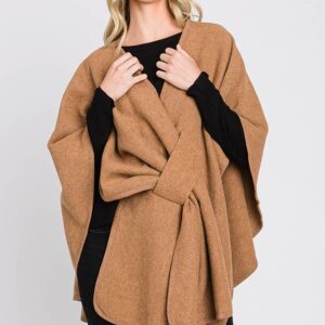 Solid Interlock Wrap Winter Cardigan