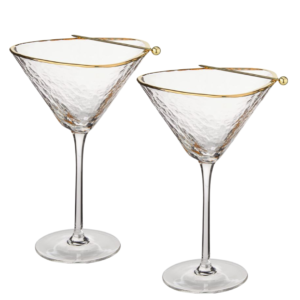 Handmade Hammered Martini Glasses