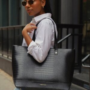 THE BLACK CROC TOTE - INCLUDES INSULATED LUNCH BAG