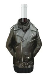 WINE PARKA LEATHER BIKER JACKET